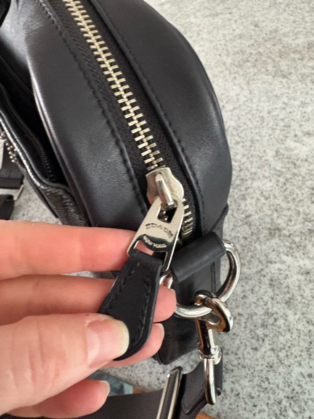 COACH Perry Slim briefcase in SIGNATURE charcoal black career messenger bag - Picture 7 of 16
